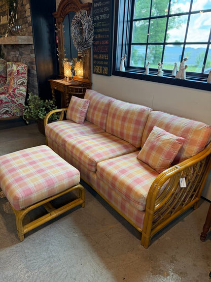 Tradewinds Bamboo Couch with Ottoman