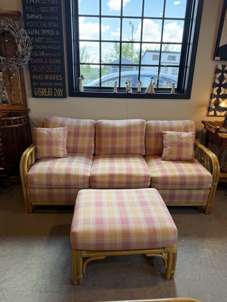 Tradewinds Bamboo Couch with Ottoman