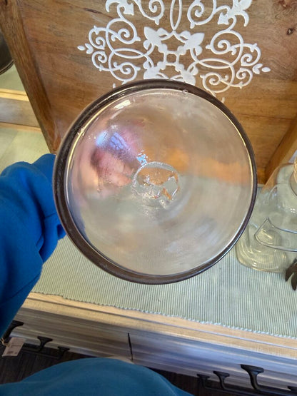 VTG APOTHECARY GLASS JAR ORIGINAL GLASS STOPPER MEDICAL JAR ROUND