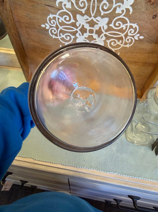 VTG APOTHECARY GLASS JAR ORIGINAL GLASS STOPPER MEDICAL JAR ROUND