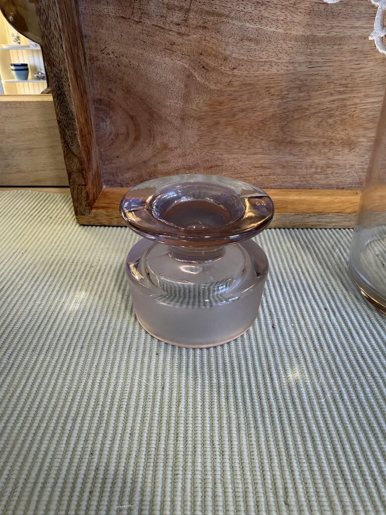 VTG APOTHECARY GLASS JAR ORIGINAL GLASS STOPPER MEDICAL JAR ROUND