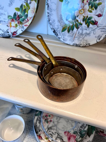 Copper and Brass Measuring Cup Set Vintage