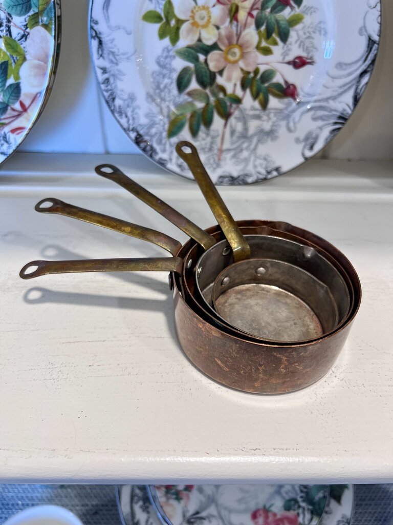 Copper and Brass Measuring Cup Set Vintage