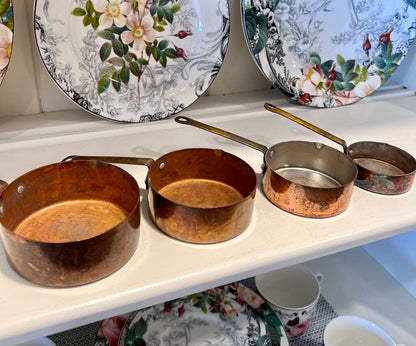 Copper and Brass Measuring Cup Set Vintage