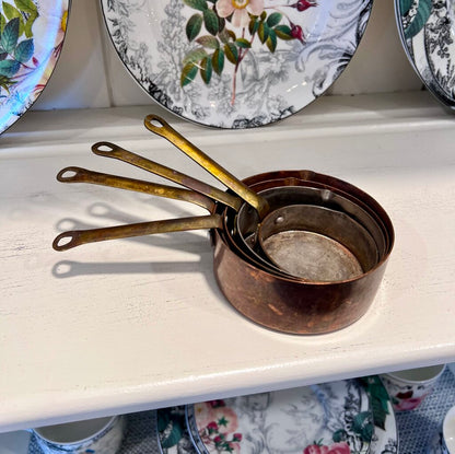 Copper and Brass Measuring Cup Set Vintage