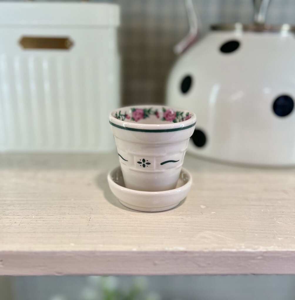 Longaberger "Everything's Coming Up Roses" Mini Planter