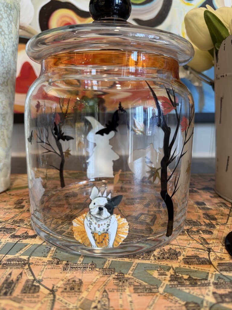 pier 1 halloween park avenue puppies glass cookie jar