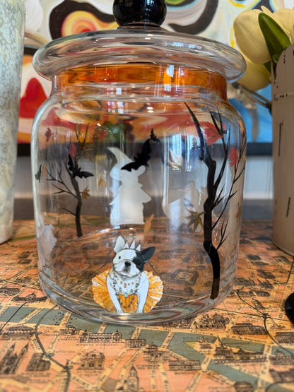 pier 1 halloween park avenue puppies glass cookie jar