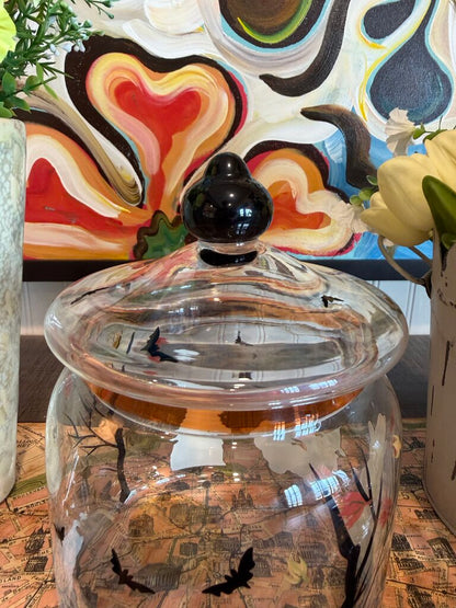 pier 1 halloween park avenue puppies glass cookie jar