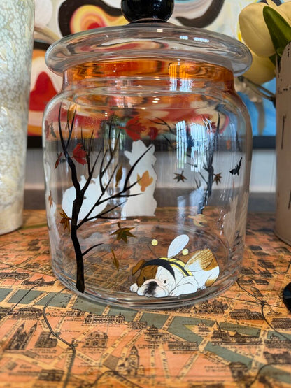 pier 1 halloween park avenue puppies glass cookie jar