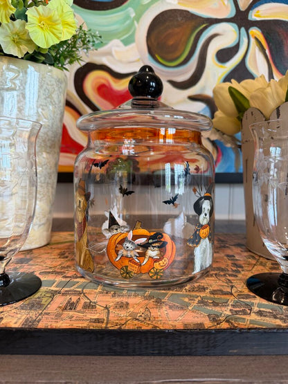pier 1 halloween park avenue puppies glass cookie jar
