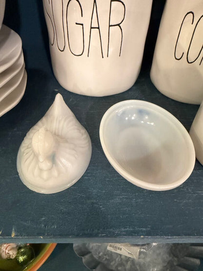 Milk Glass Hen On Nest
