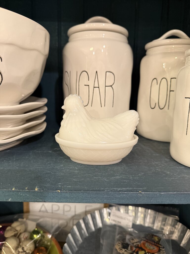 Milk Glass Hen On Nest