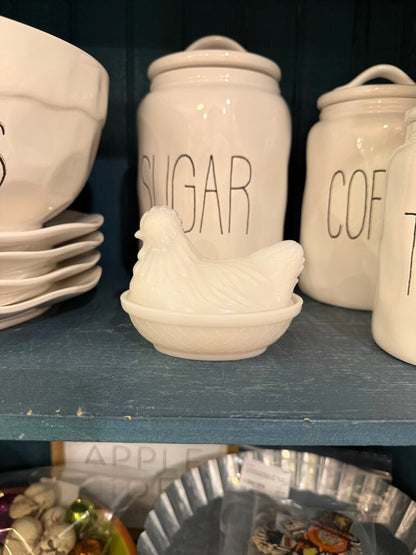 Milk Glass Hen On Nest