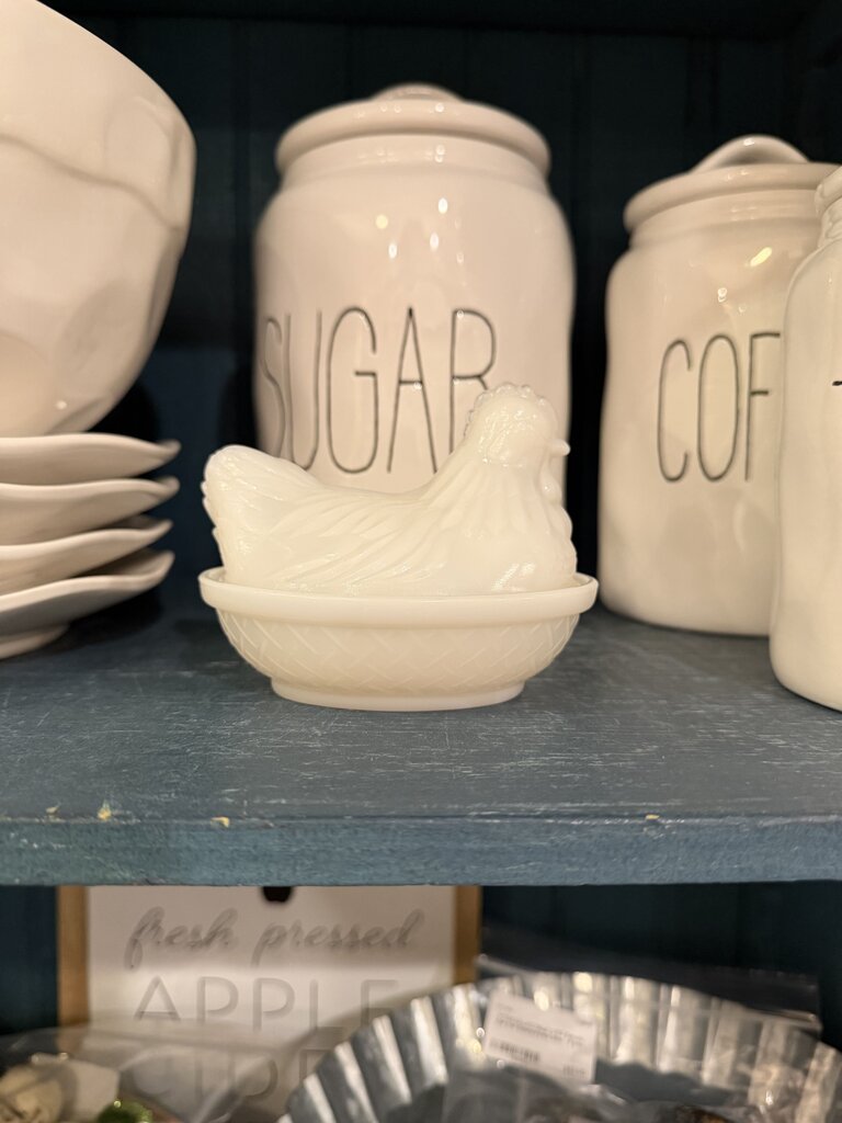 Milk Glass Hen On Nest