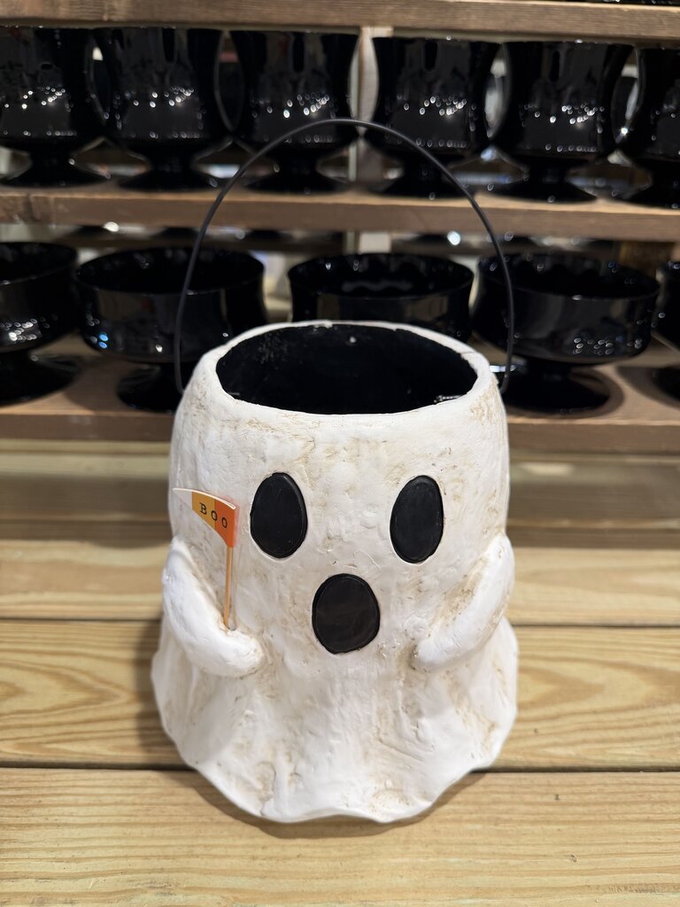 Resin Ghost Bucket With Metal Handle