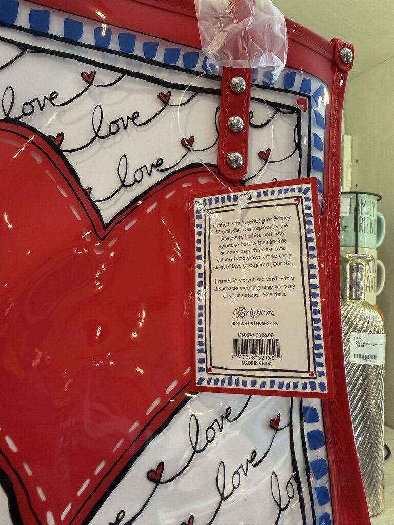Brighton Striped Vinyl Heart Tote