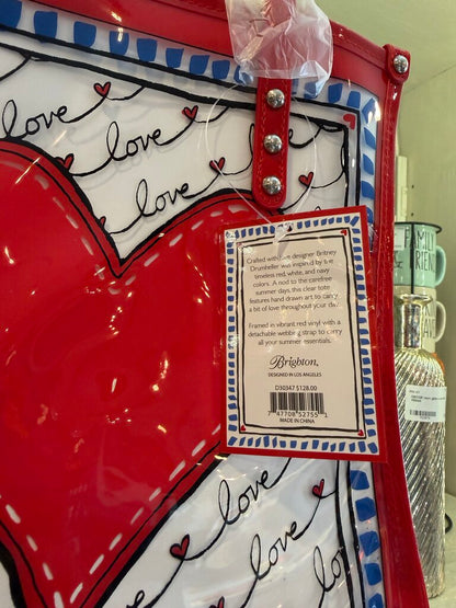 Brighton Striped Vinyl Heart Tote