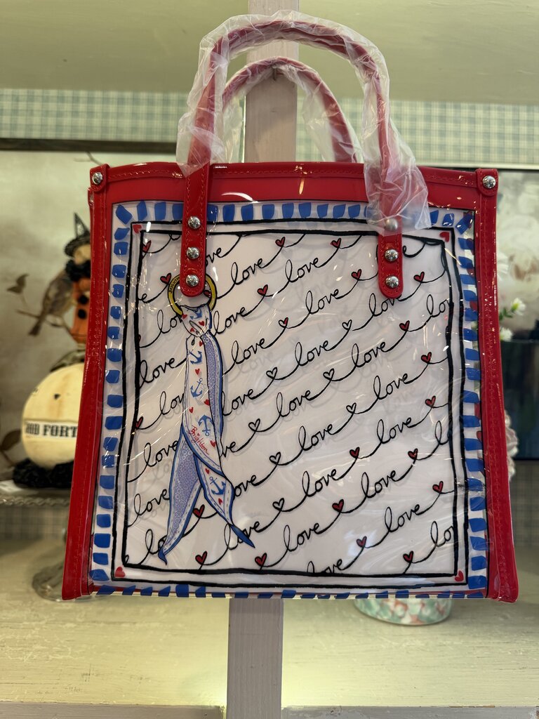 Brighton Striped Vinyl Heart Tote