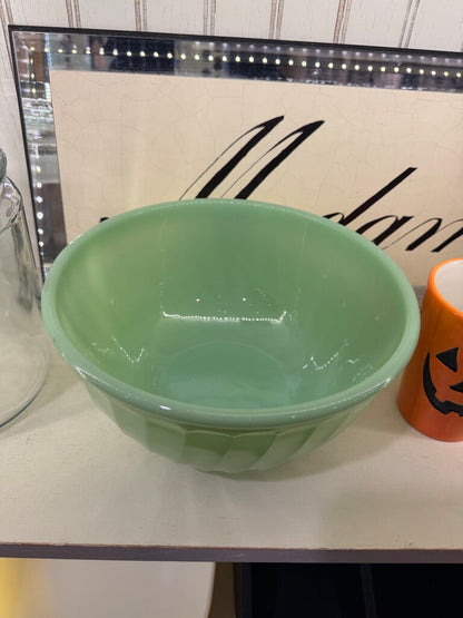 Large Jadeite Ribbed Bowl