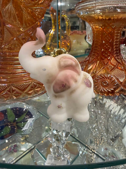 Fenton Glass Hand Painted Elephant Flowers
