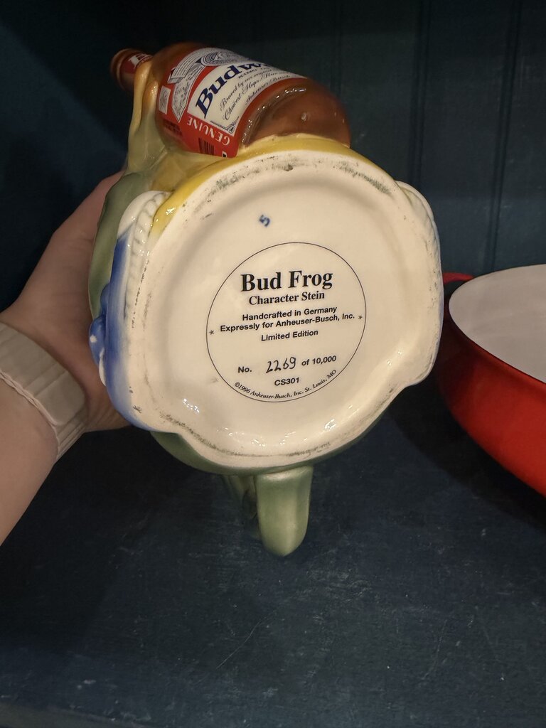 Anheuser Busch Budweiser Frog Character Stein
