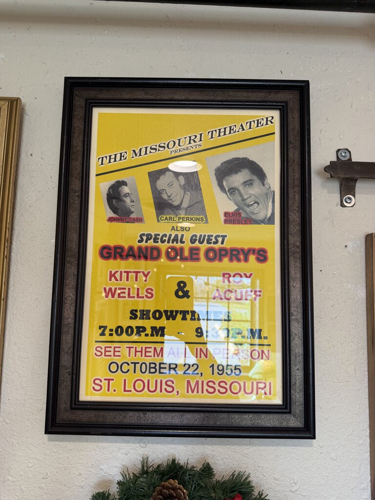 Vintage 50s Concert Poster Cash/Perkins/Elvis Framed Picture