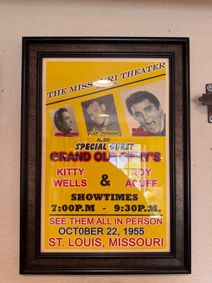 Vintage 50s Concert Poster Cash/Perkins/Elvis Framed Picture