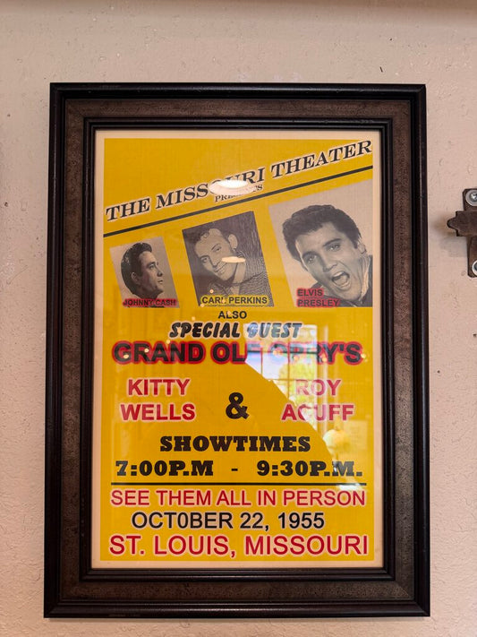 Vintage 50s Concert Poster Cash/Perkins/Elvis Framed Picture
