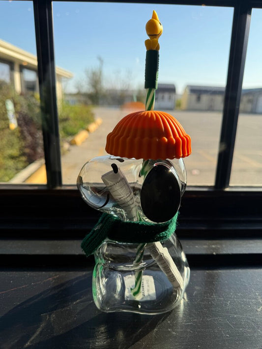 Starbucks x Peanuts Snoopy Clear Glass Travel Cup+Straw