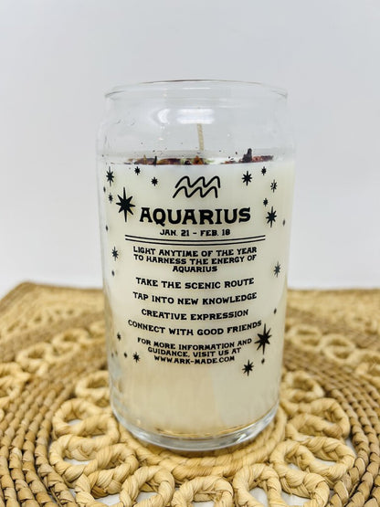 Aquarius Crystal Candle