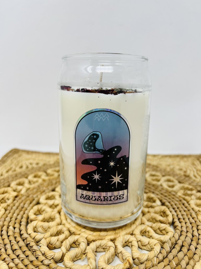 Aquarius Crystal Candle