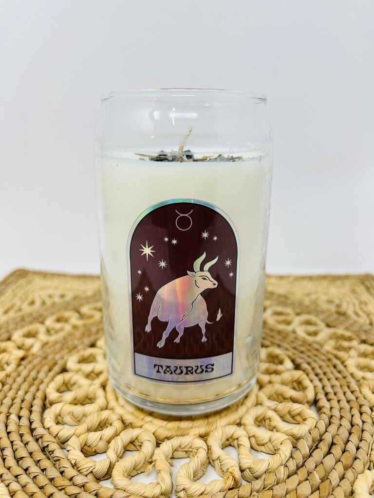 Taurus Crystal Candle